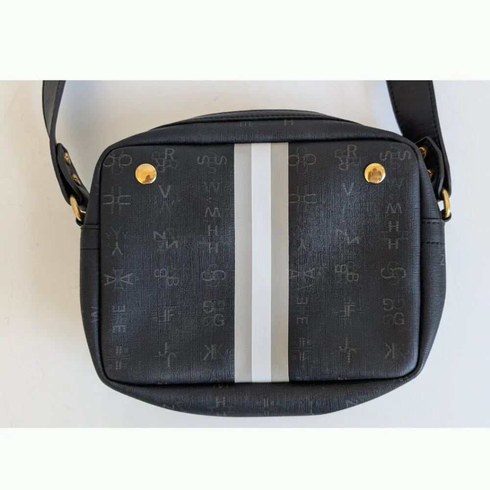 INDIA HICKS "Stripe GRAPHICKS" Black Crossbody Bag | NWOT Adjustable Strap Purse - Picture 1 of 5